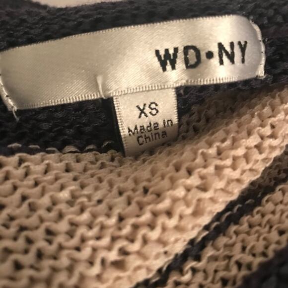 WD NY knit short sleeve striped top SZ XS - Picture 5 of 6